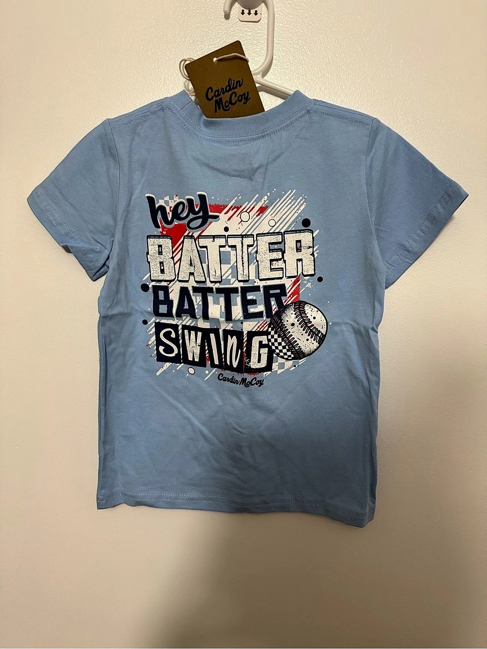 Caden McCoy Baseball Graphic Short Sleeve Tee NWT in Blue